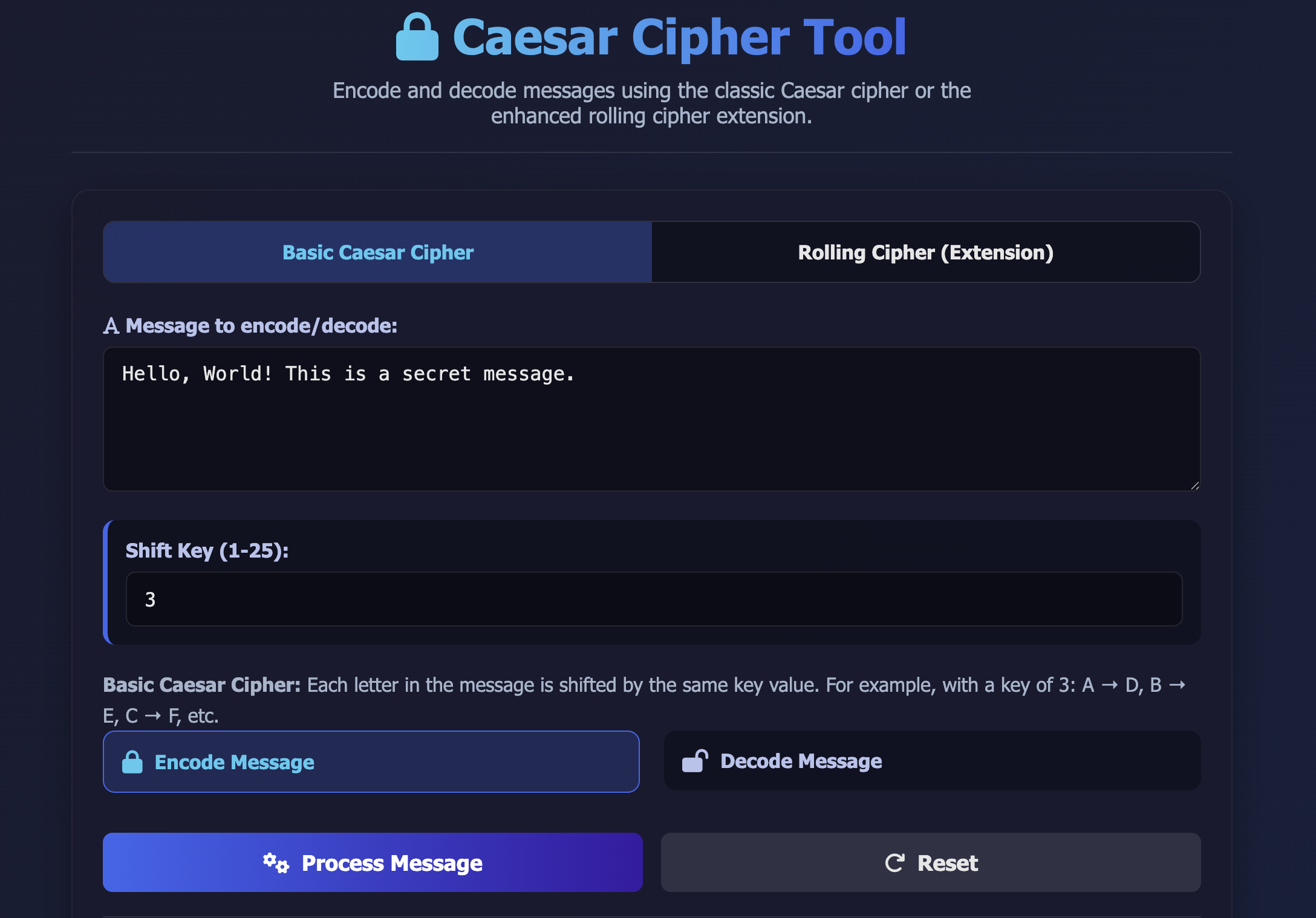 Caesar Cipher App
